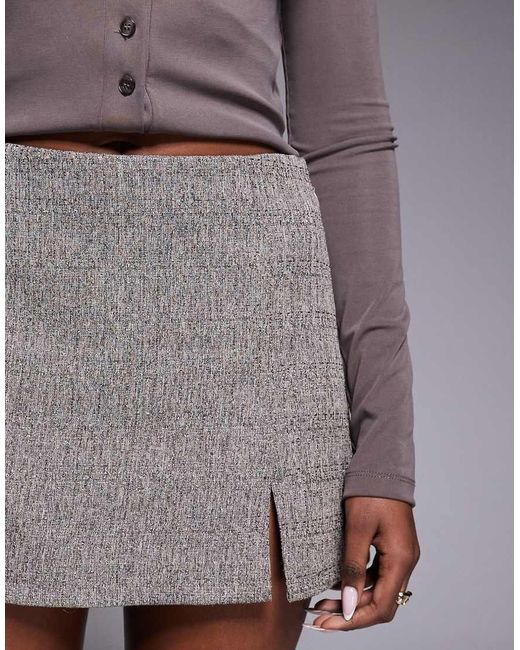 River Island Gray Mini Skort With Split
