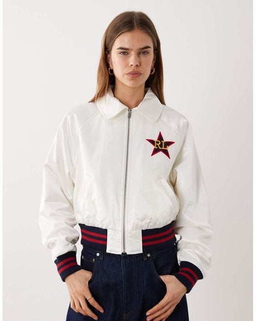 Polo Ralph Lauren Gray Graphic Bomber Jacket