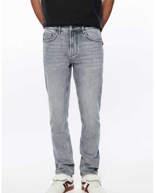 Pull&Bear Black Slim Fit Jeans for men