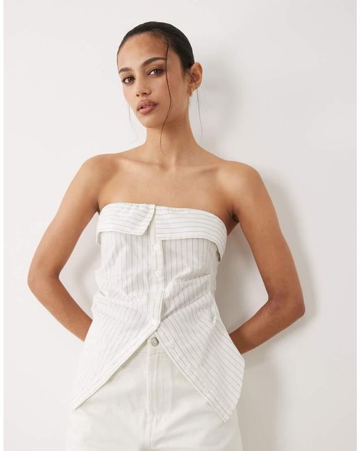 Cotton On White Mia Strapless Top