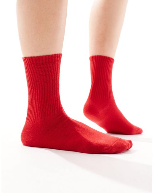 ASOS Red Bright Ankle Socks