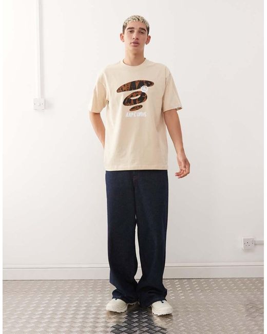 Aape By A Bathing Ape Natural Aape By A Bathing Ape Boxy Oversized T-shirt for men