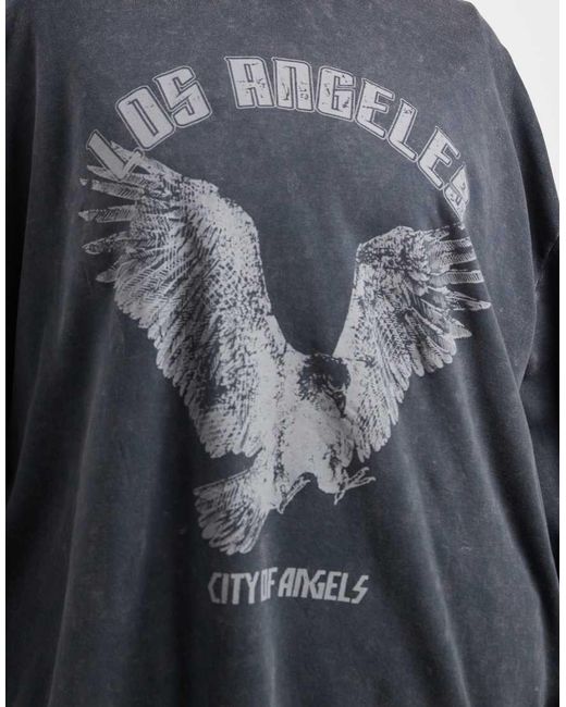 ASOS Gray Asos Design Curve Oversized Sweatshirt With Eagle Graphic