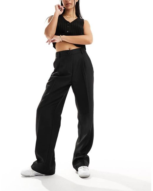 Noisy May Black High Waisted Wide Leg Tailored Trousers