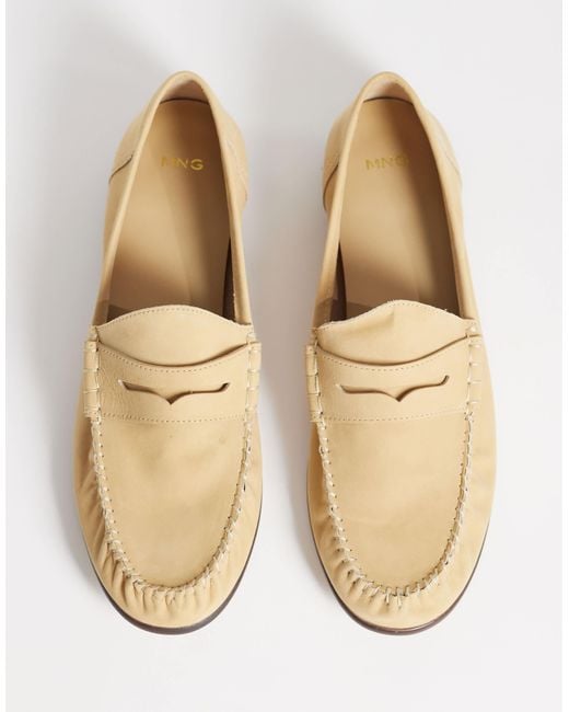 Mango White 100% Suede Leather Loafer