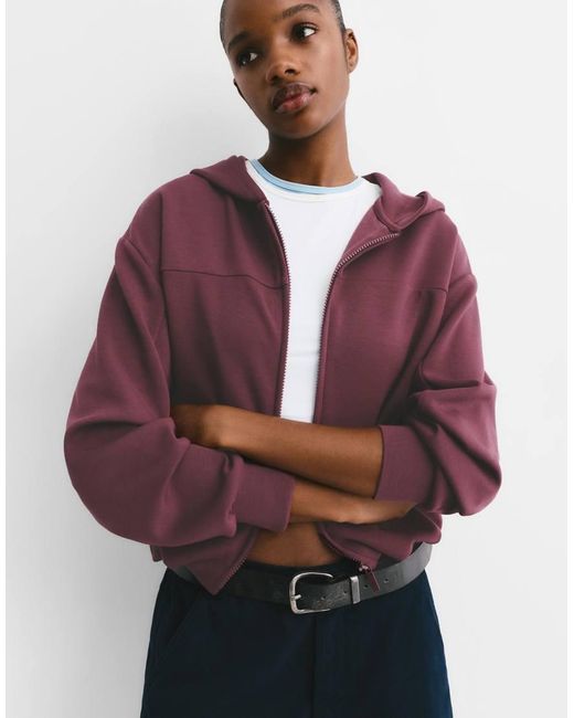 Pull&Bear Purple Balloon Hoodie