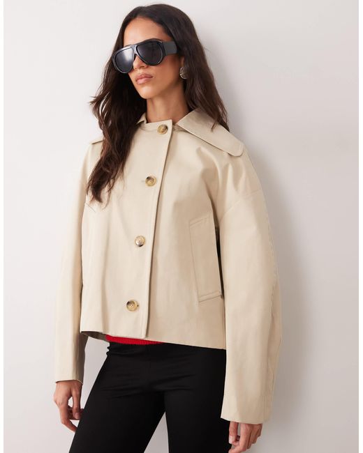 Mango Natural Short Trench Coat