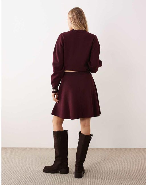 ARKET Red Wool Rich Flippy Mini Skirt