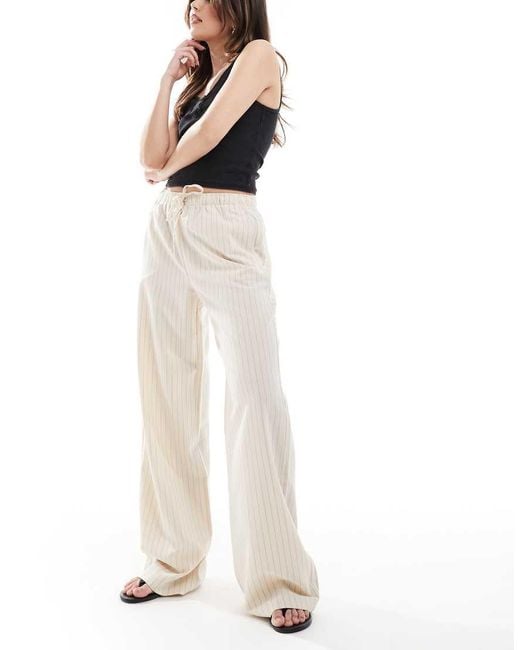 Stradivarius White Pull On Pants