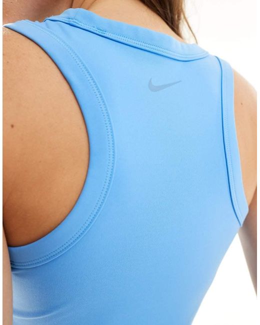 Nike Blue Nike One Training Dri-Fit Fitted Cropped Tank