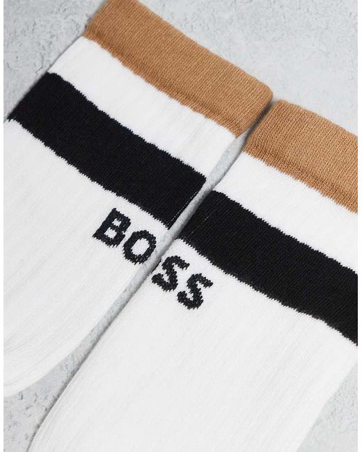 Boss White 3-pack Socks for men