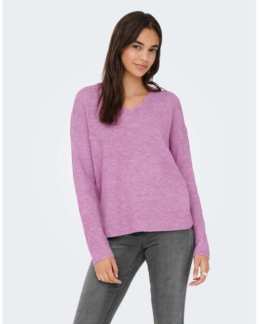 ONLY Purple Knitted Pullover