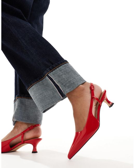 & Other Stories Blue Pointed Slingback Heeled Pumps