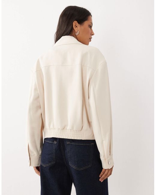 Mango Natural Tailored Harrington Jacket