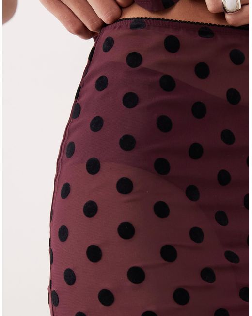 Motel Evani Co-ord Midi Polka Dot Skirt in Pink | Lyst