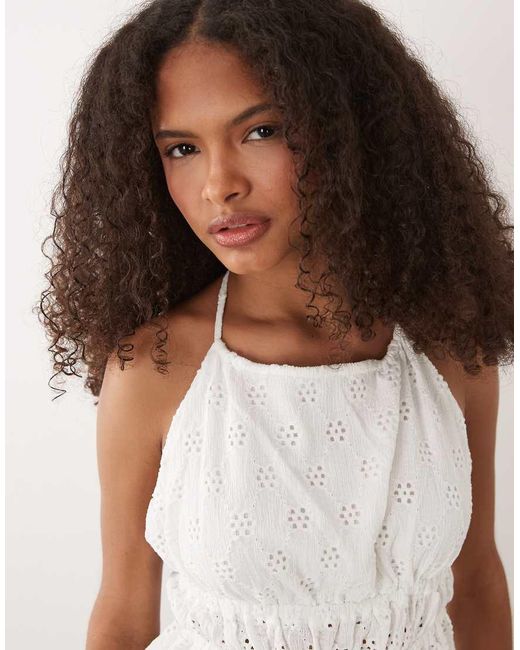 Mango Green Teen Embroide Halterneck Top