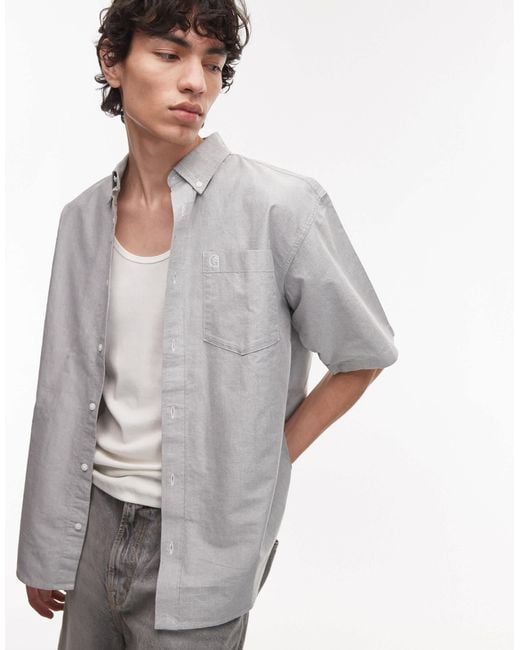 Carhartt Gray Braxton Short Sleeve Shirt for men