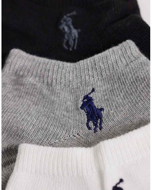 Polo Ralph Lauren White 3 Pack Low Cut Socks for men