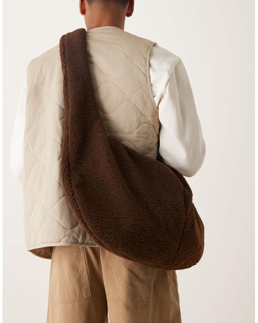 ASOS Brown Fluffy Tote for men