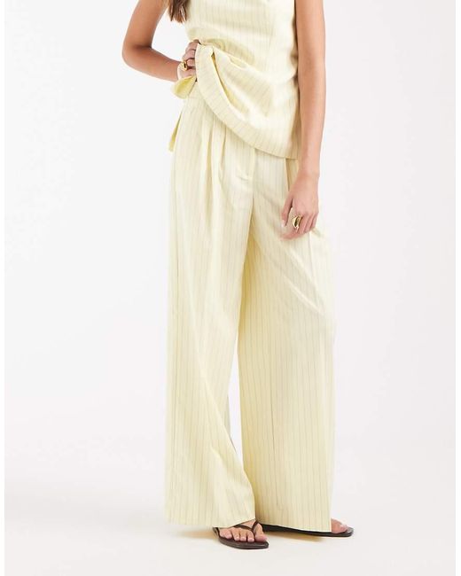 Object White Wide Leg Pleat Front Trouser Co-ord