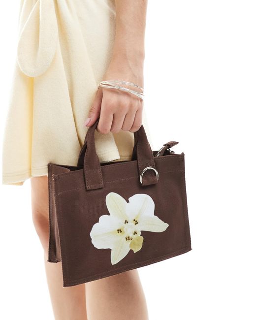 Stradivarius Natural – kleine canvas-tasche