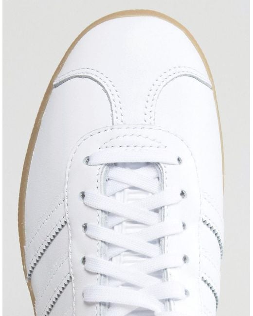 adidas gazelle all white leather