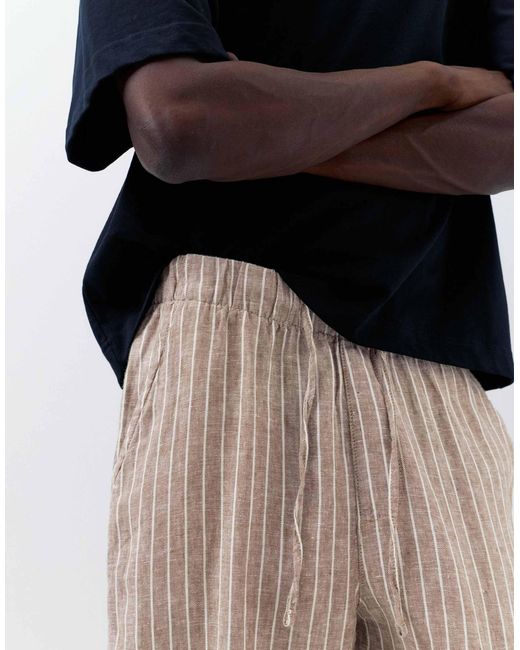 Pantalon en 100 % lin - marron Pull&Bear pour homme en coloris Multicolor