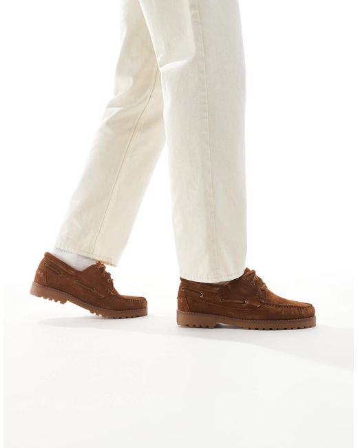 Chaussures bateau en daim Jack & Jones pour homme en coloris White