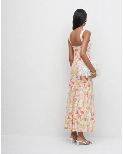 ASOS Multicolor Square Neck Seam Detail Midi Dress