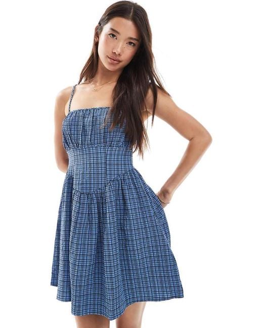 princess polly baby blue dress Floral Milkmaid Mini Dress