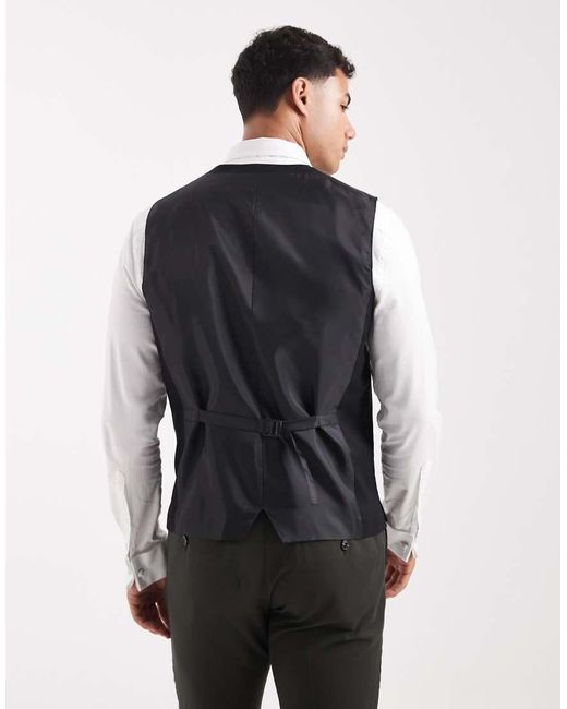 Jack & Jones Blue Slim Fit Wool Blend Waistcoat for men