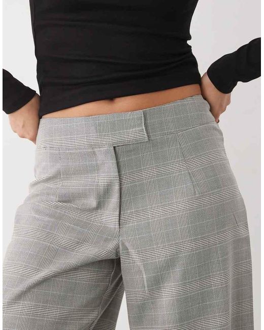 Collusion Gray Low Rise Wide Leg Tailored Pants