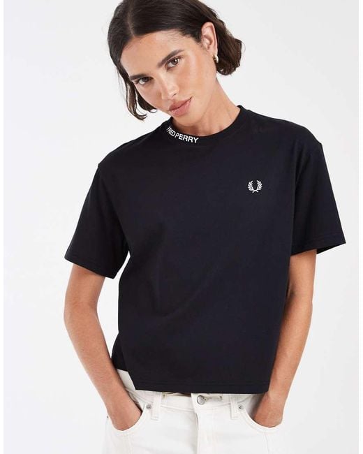 Fred Perry Blue Embroidered Logo T-Shirt
