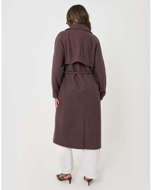 Threadbare Brown Longline Cocoon Coat