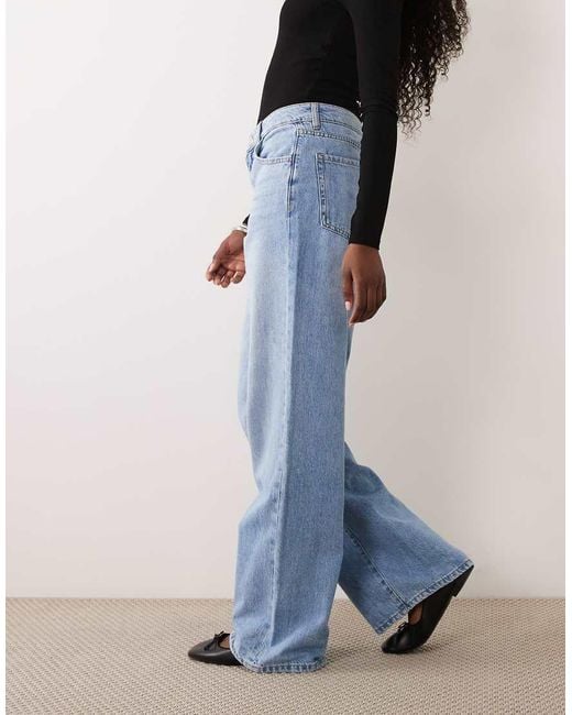Mango Blue Danila Raw Hem Straight Leg Jean