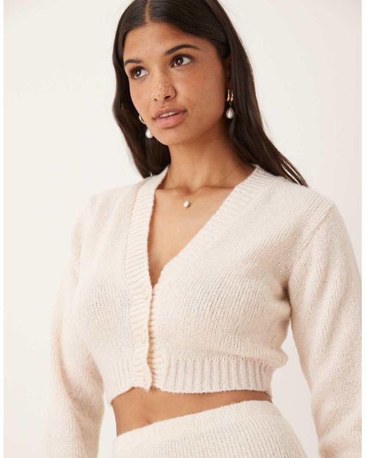 NARRATED Natural Cropped Cardigan