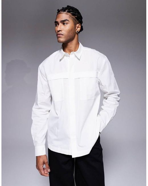 ASOS Ruimvallend Overhemd in het White voor heren