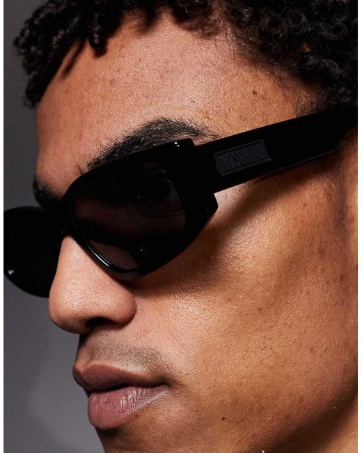 Moschino Black Moschino Square Sunglasses for men