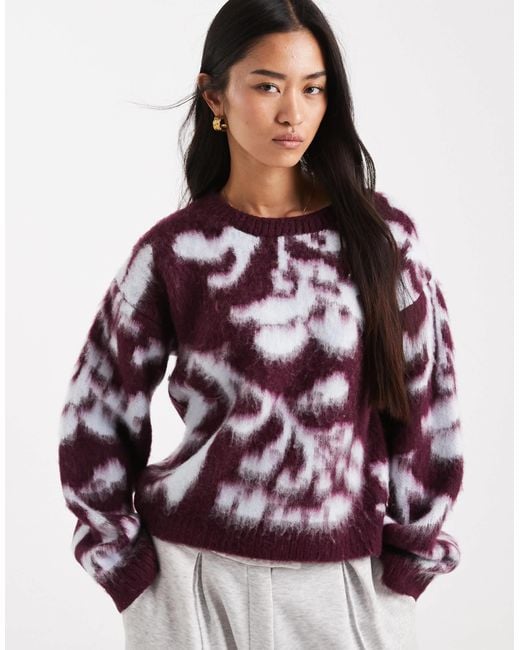 ASOS Purple – angerauter strickpullover