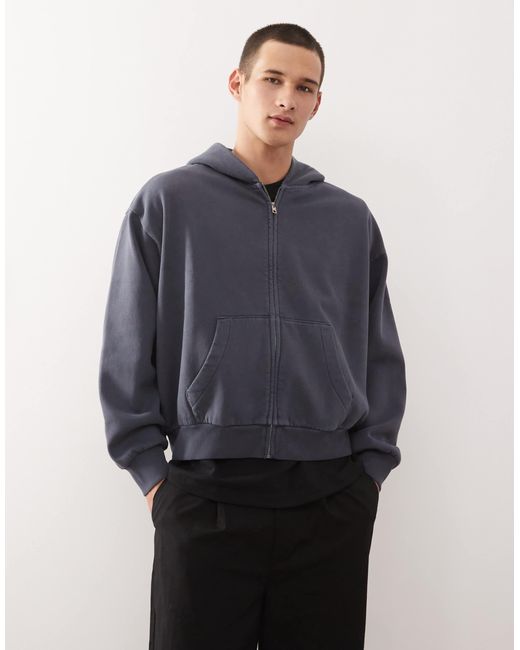 Sweat à capuche oversize à fermeture éclair Weekday pour homme en coloris Blue