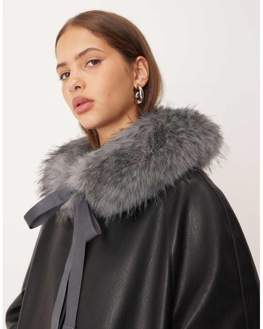 ASOS Gray Faux Fur Short Collar