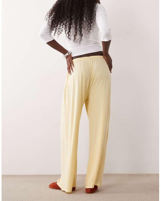 Gina Tricot Natural Wide Leg Casual Trousers