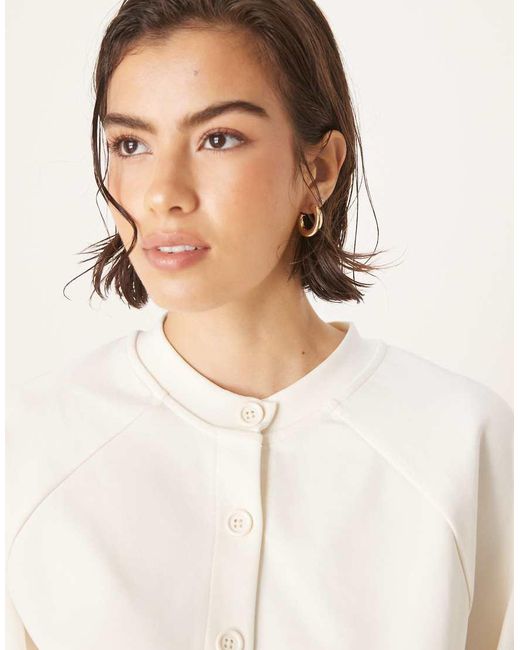 ASOS White Co-ord Interlock Cardigan