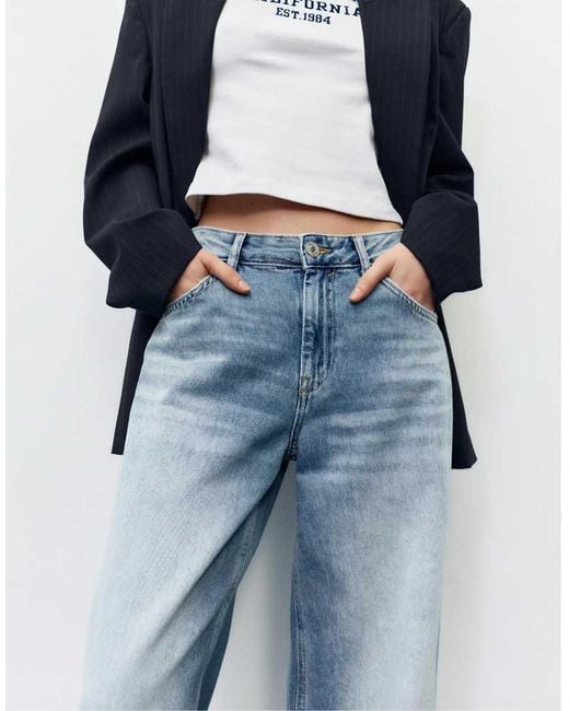 Pull&Bear Blue Petite Loose Oversize Jeans