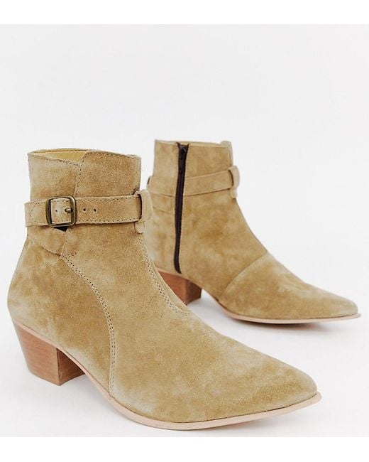 ASOS Suede Cuban Heel Western Chelsea 