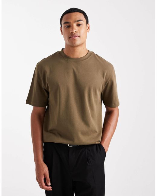 ASOS Brown Heavyweight Relaxed T-shirt for men
