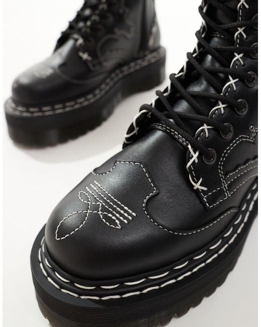 dr martens jadon 10 eye western gothic boots in black