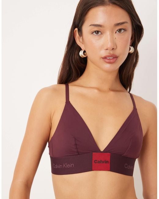 Calvin Klein Purple Modern Logo Patch Bralette