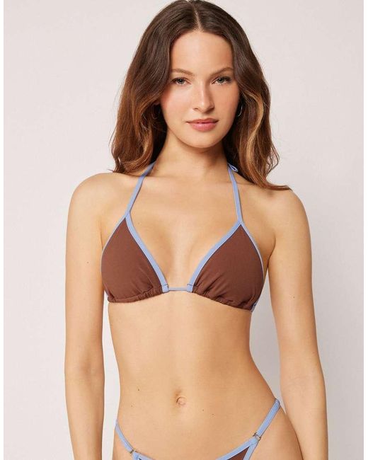 Calzedonia Natural Piping Triangle Bikini Top