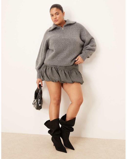 ASOS Black Curve Cydney Slouch Pull On Knee Boots